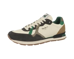 Pepe Jeans Brit Cove Herren Sneaker Beige/Dunkelgrün/Braun/Khaki/Grün