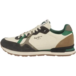 Pepe Jeans Brit Cove Herren Sneaker Beige/Dunkelgrün/Braun/Khaki/Grün