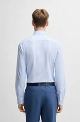 BOSS Langarmhemd P-Hank Hellblau/Blau