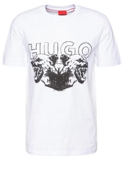 HUGO T-Shirt Durro Braun/Weiß/Lila/Orange/Gelb/Hellblau