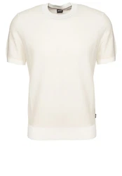 BOSS Strickpullover H-Jianfranco (1-tlg) Khaki/Weiß/Beige/Creme