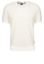 BOSS Strickpullover H-Jianfranco (1-tlg) Khaki/Weiß/Beige/Creme