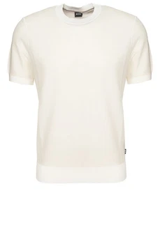 BOSS Strickpullover H-Jianfranco (1-tlg) Khaki/Weiß/Beige/Creme