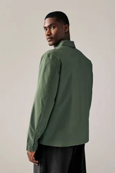 Next Sakko Hemdjacke mit Stretch (1-tlg) Dunkelgrün/Grün