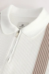 Next Poloshirt mit vertikalen Streifen Beige/Braun
