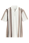 Next Poloshirt mit vertikalen Streifen Beige/Braun