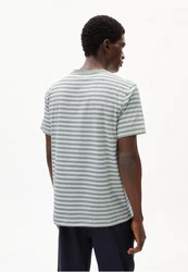 Armedangels T-Shirt MAARKOS POCKET STRIPES Grün/Hellgrün/Grau/Weiß/Dunkelgrün