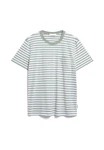 Armedangels T-Shirt MAARKOS POCKET STRIPES Grün/Hellgrün/Grau/Weiß/Dunkelgrün