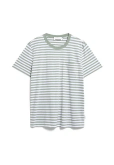 Armedangels T-Shirt MAARKOS POCKET STRIPES Grün/Hellgrün/Grau/Weiß/Dunkelgrün