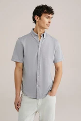 WE Fashion Businesshemd Grau/Hellgrau/Hellblau