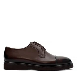 Celal Gltekin Elegante Derby-Schuhe aus Leder mit Cap-Toe-Design Schnrschuh Braunes Leder, Cap-Toe-Design, leichte EVA-Sohle