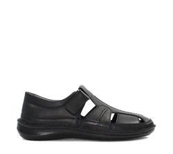 Celal Gltekin Herren Fischer-Sandalen mit Klettverschluss Schwarz