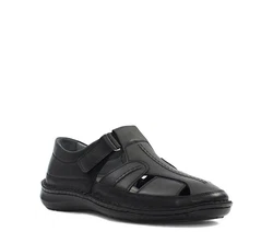Celal Gltekin Herren Fischer-Sandalen mit Klettverschluss Schwarz