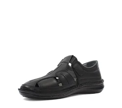 Celal Gltekin Herren Fischer-Sandalen mit Klettverschluss Schwarz