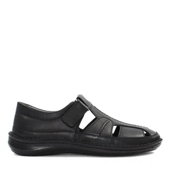Celal Gltekin Herren Fischer-Sandalen mit Klettverschluss Schwarz