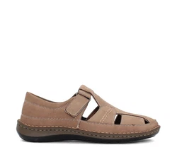 Celal Gltekin Herren Fischer-Sandalen mit Klettverschluss Sandfarben