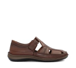 Celal Gltekin Herren Fischer-Sandalen mit Klettverschluss Braun