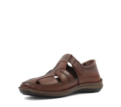 Celal Gltekin Herren Fischer-Sandalen mit Klettverschluss Braun