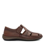 Celal Gltekin Herren Fischer-Sandalen mit Klettverschluss Braun