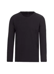 Trigema Strickfleece Pullover FleeceRundhalsshirt schwarz