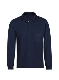 Poloshirt Langarm Poloshirt aus Baumwolle (1-tlg)