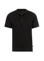 Trigema T-Shirt mit Knopfleiste DELUXE schwarz