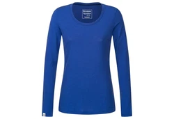 Kaipara Merino Sportswear Langarmshirt Damen Rundhals Slimfit 200 Blau/Dunkelblau