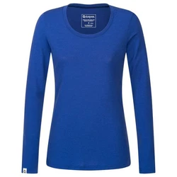 Kaipara Merino Sportswear Langarmshirt Damen Rundhals Slimfit 200 Blau/Dunkelblau