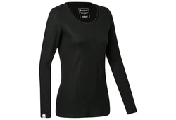Kaipara Merino Sportswear Langarmshirt Damen Rundhals Slimfit 200 Schwarz/Dunkelgrün