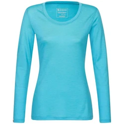 Kaipara Merino Sportswear Langarmshirt Damen Rundhals Slimfit 200 Türkis