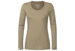Kaipara Merino Sportswear Langarmshirt Damen Rundhals Slimfit 200 Khaki/Braun