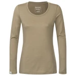 Kaipara Merino Sportswear Langarmshirt Damen Rundhals Slimfit 200 Khaki/Braun