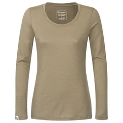 Kaipara Merino Sportswear Langarmshirt Damen Rundhals Slimfit 200 Khaki/Braun