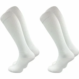 Kniestrmpfe Retro fr Herren mit stylischen Streifen - wei & schwarz - Baumwolle (2 Paar) Knielange Socken im sportlichen Look - auch zum Wandern geeignet