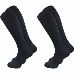 Kniestrmpfe Retro fr Herren mit stylischen Streifen - wei & schwarz - Baumwolle (2 Paar) Knielange Socken im sportlichen Look - auch zum Wandern geeignet