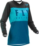 Fly Racing Longsleeve MX-Jersey F-16 Hellblau/Türkis/Blau/Grün