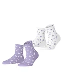 Esprit Kurzsocken Twig 2-Pack Lila/Dunkelblau/Grau
