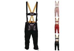 German Wear Trachtenlederhose GW1400 Damen Lederhose Trachtenhose Rosa/Schwarz/Lila/Gold