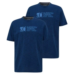 T-Shirt Basic (2-tlg) Rundhals, kurzarm, Aufdruck, 2er Pack