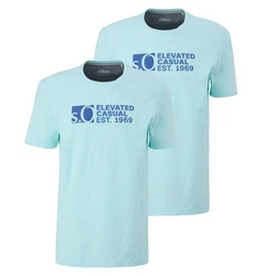 s.Oliver T-Shirt Basic Rundhals 2er Pack Hellblau/Blau/Türkis