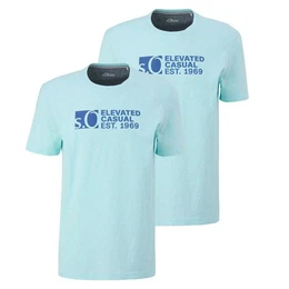 T-Shirt Basic (2-tlg) Rundhals, kurzarm, Aufdruck, 2er Pack