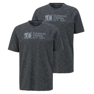 s.Oliver T-Shirt Basic Rundhals 2er Pack Dunkelgrau/Grau/Dunkelrot/Braun s.Oliver T-Shirt Basic Rundhals 2er Pack Dunkelgrau/Grau/Dunkelrot/Braun