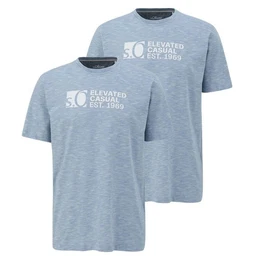 T-Shirt Basic (2-tlg) Rundhals, kurzarm, Aufdruck, 2er Pack