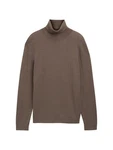 TOM TAILOR Strickpullover Rollkragenpullover Regular Fit Grau/Braun/Khaki/Beige/Dunkelbraun