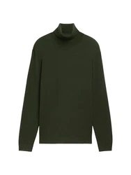TOM TAILOR Strickpullover Rollkragenpullover Regular Fit Dunkelgrün