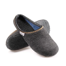 Herren Filz Slipper mit Einlage Hausschuh mit rutschfester Sohle