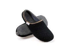 naturling Herren Filz Slipper mit Einlage Hausschuh Schwarz