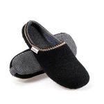 naturling Herren Filz Slipper mit Einlage Hausschuh Schwarz