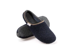 naturling Herren Filz Slipper mit Einlage Hausschuh Dunkelblau/Blau