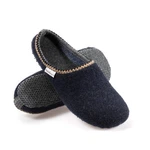 naturling Herren Filz Slipper mit Einlage Hausschuh Dunkelblau/Blau